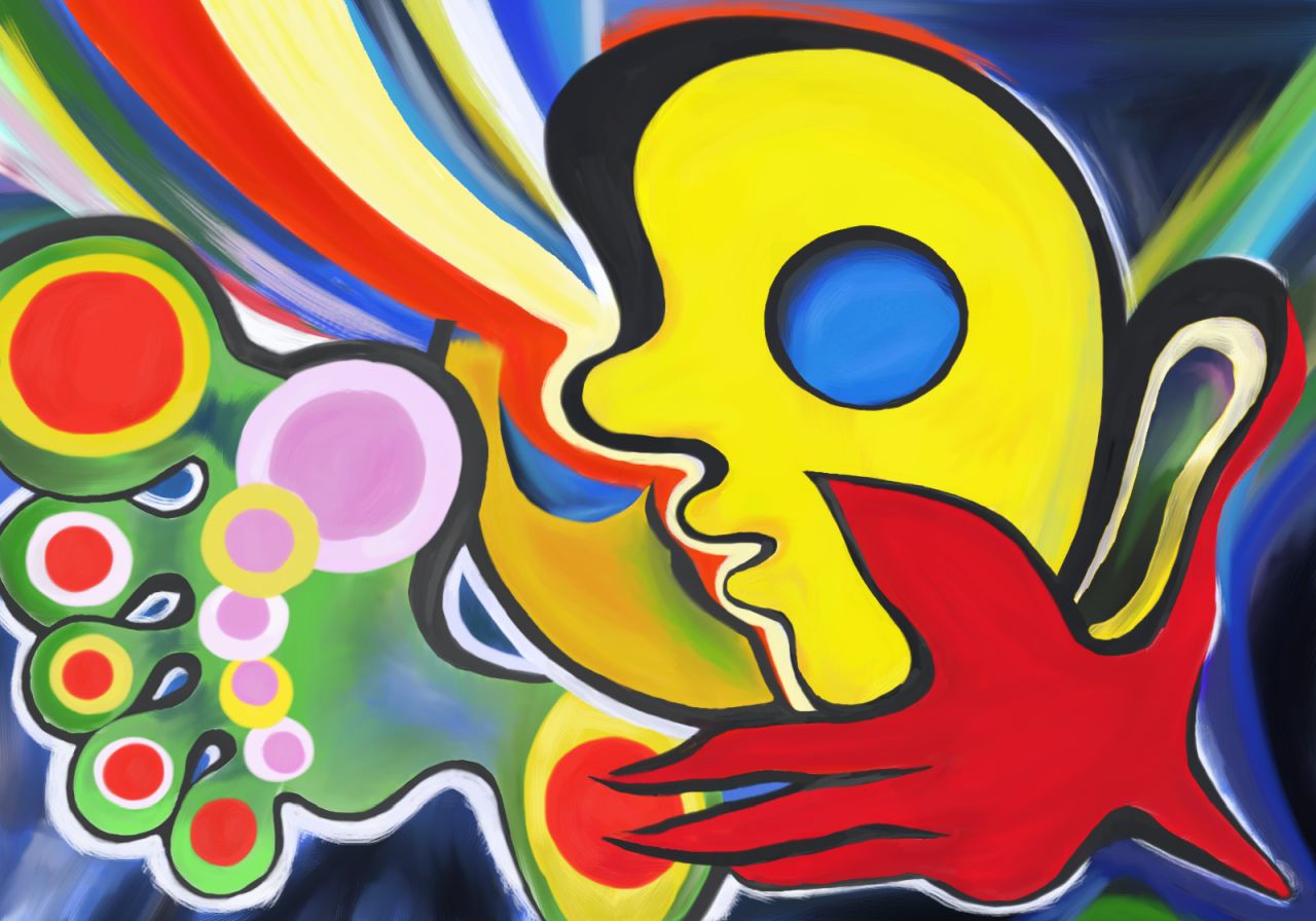 岡本太郎 幼神(1962)を模写